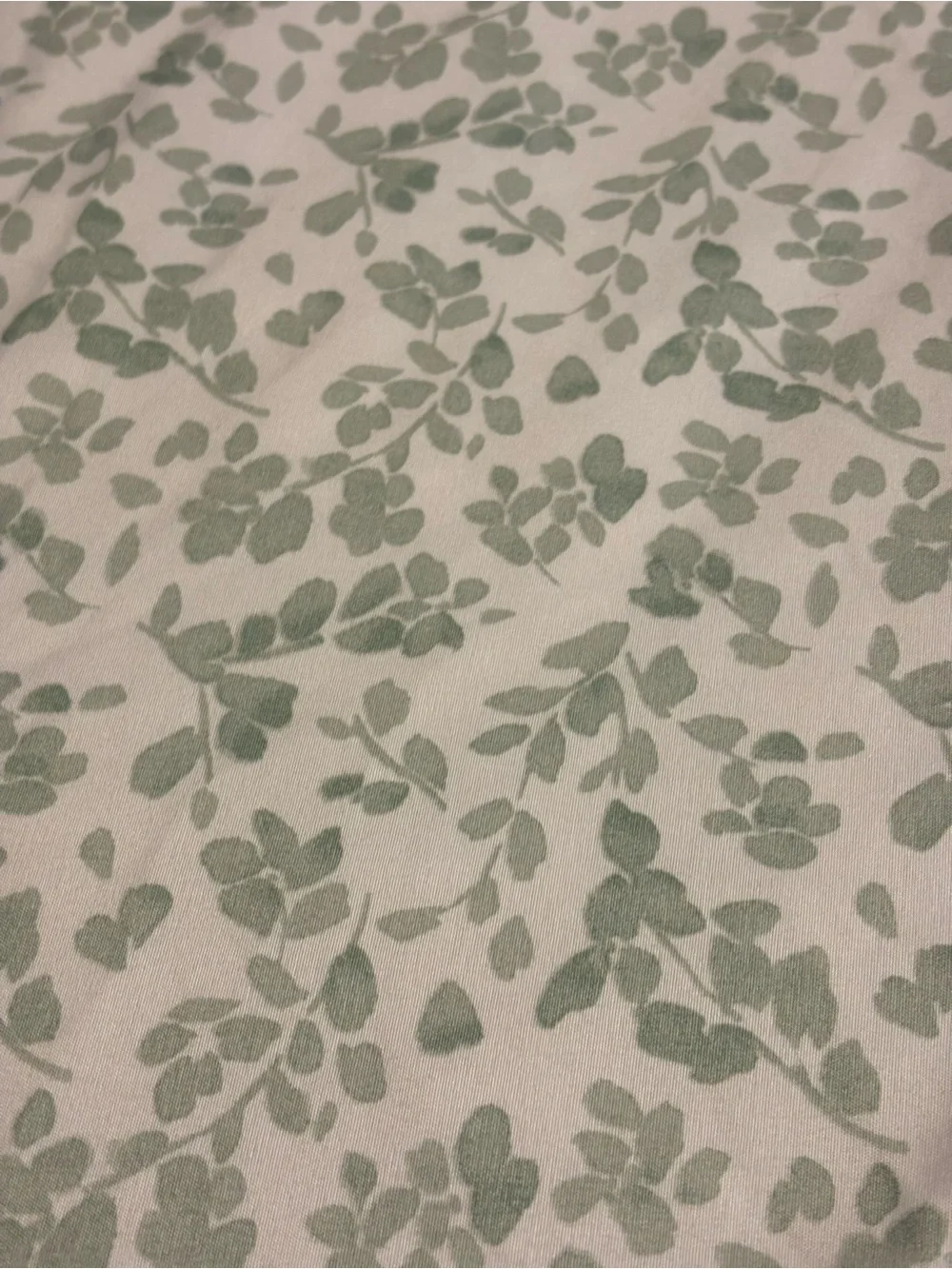 3 Pc Reaction Kenneth Cole Flat Sheet & 2 Pillowcase Set King Sage Green Leaves